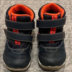 See Kai Run Navy and Orange Kids Boots